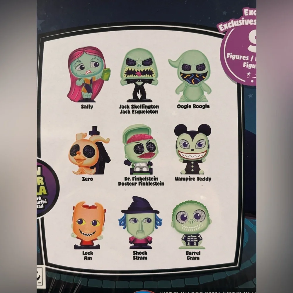 Disney Doorables Nightmare Before Christmas Glow in the Dark 9 Figure Set NIB